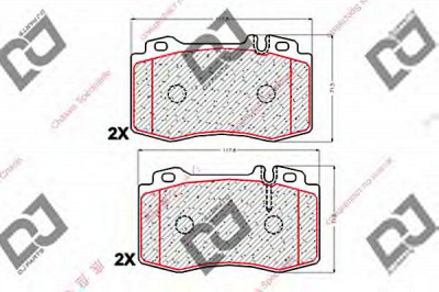 DJ PARTS bp1875 -  Комплект тормозных колодок, дисковый тормоз